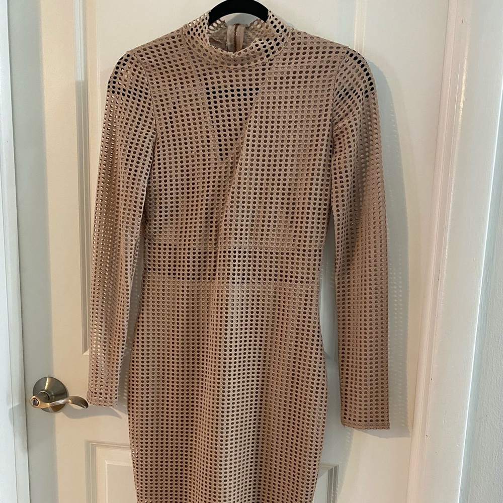 Beige Body Fit Dress- Medium